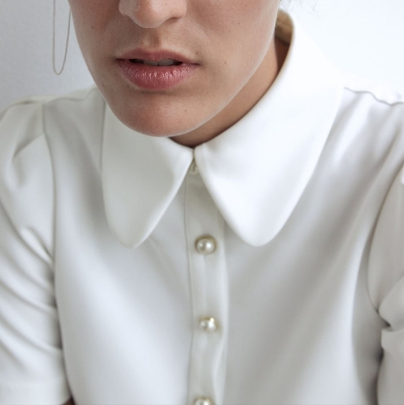 Zara Dresses & Skirts - Zara, Claudine collar white mini dress